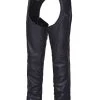 Unik International Men 'Unik' Unisex Naked Cowhide Leather Ultra 3 Pocket Chaps - Black