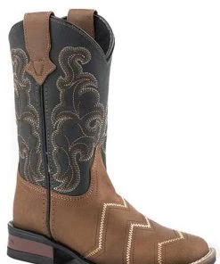 'Roper' Toddlers' Monterey Angles Western Square Toe - Brown / Black