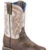 'Roper' Kids' Parker Western Square Toe - Brown / Cream