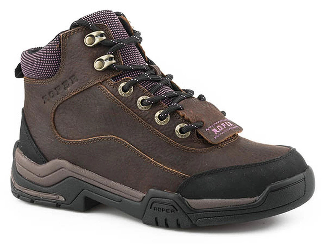 'Roper' Women's 6" Horseshoe II Leather Kiltie - Brown 3 'Roper' Women's 6" Horseshoe II Leather Kiltie - Brown