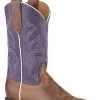 'Roper' Women's 11" Wilder Western Square Toe - Tan / Purple