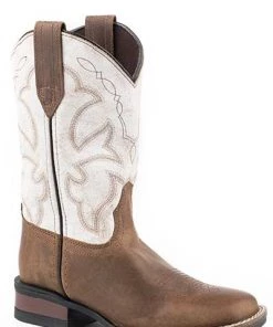 'Roper' Kids' Monterey Square Toe - Tan / Vantage White