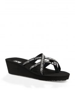 'Teva' Women's Mush Mandlyn Wedge Sandal - Black / White Floral