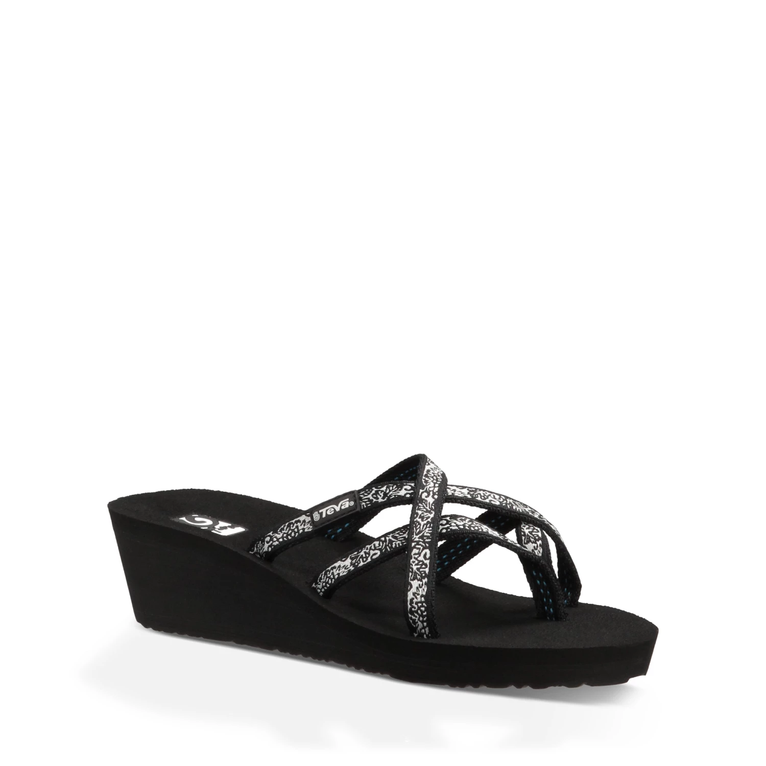 'Teva' Women's Mush Mandlyn Wedge Sandal - Black / White Floral 3 'Teva' Women's Mush Mandlyn Wedge Sandal - Black / White Floral
