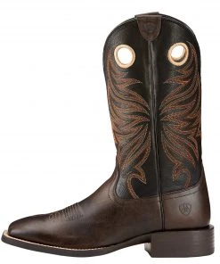 'Ariat' Men's Sport Rider Square Toe - Chocolate Brown / Black