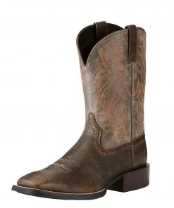 'Ariat' Men's 11" Sport Western Square Toe - Brooklyn Brown / Grey