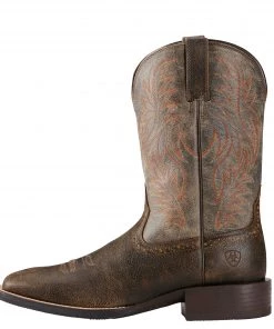 'Ariat' Men's 11" Sport Western Square Toe - Brooklyn Brown / Grey