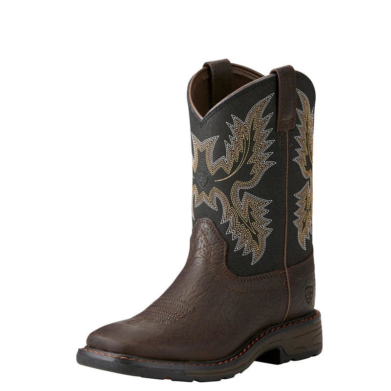 'Ariat' Youth Workhog Square Toe - Brown 4 'Ariat' Youth Workhog Square Toe - Brown