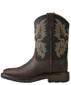'Ariat' Youth Workhog Square Toe - Brown