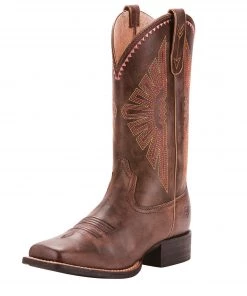 Women 'Ariat' Men's 11" Round Up Rio Western Square Toe - Naturally Distressed Brown