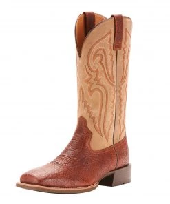 'Ariat' Men's 13" Heritage Latigo Western Square Toe - Cognac / Tan Bomber