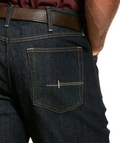 'Ariat' Men's Rebar M4 DuraStretch Flannel Lined - Rinse 7 'Ariat' Men's Rebar M4 DuraStretch Flannel Lined - Rinse