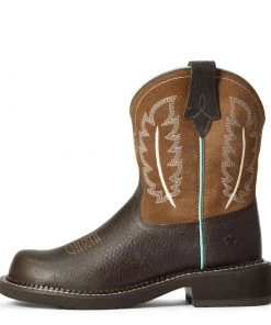 'Ariat' Women's 8" Fatbaby Feather II Western Round Toe - Dark Cottage