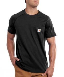 'Carhartt' Men's Midweight Force® Cotton Pocket T-Shirt - Black