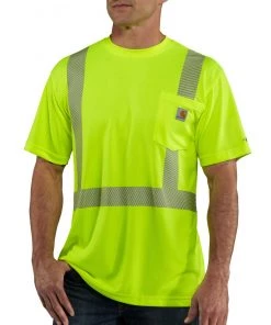 'Carhartt' Men's Force Hi Vis Class 3 Shirt - Lime Green