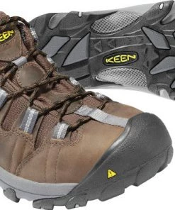 'Keen Utility' Men's Detroit Low ESD Steel Toe - Brown / Grey