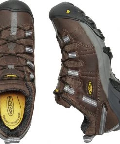'Keen Utility' Men's Detroit Low ESD Steel Toe - Brown / Grey