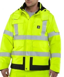 'Carhartt' Men's Hi Vis Class 3 WP Sherwood Jacket - Brite Lime