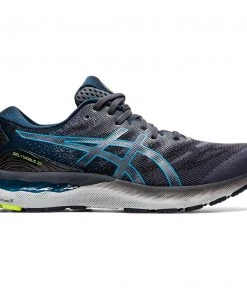 ASICS AMERICA CORP'ASICS' Men's Gel Nimbus 23 - Carrier Grey / Digital Aqua (Wide)