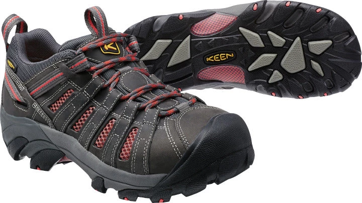 'Keen Utility' Women's Flint Low EH Steel Toe - Magnet Grey / Rose Pink 8 'Keen Utility' Women's Flint Low EH Steel Toe - Magnet Grey / Rose Pink