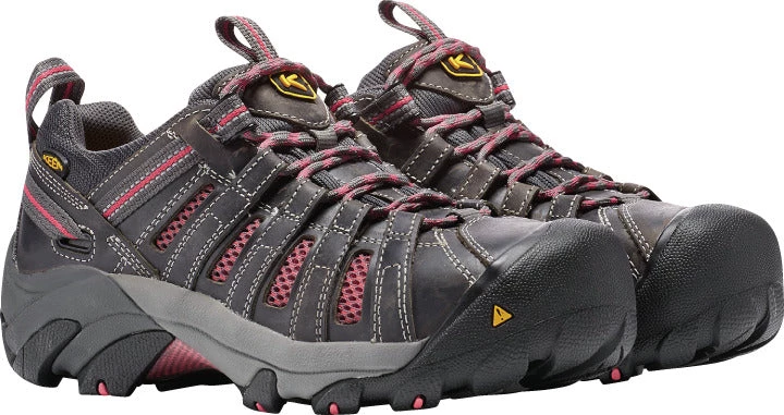 'Keen Utility' Women's Flint Low EH Steel Toe - Magnet Grey / Rose Pink 10 'Keen Utility' Women's Flint Low EH Steel Toe - Magnet Grey / Rose Pink