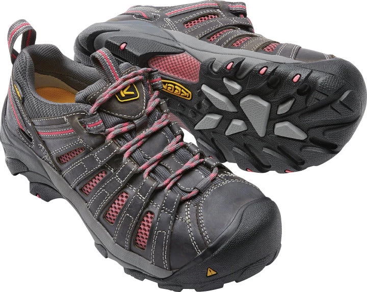 'Keen Utility' Women's Flint Low EH Steel Toe - Magnet Grey / Rose Pink 12 'Keen Utility' Women's Flint Low EH Steel Toe - Magnet Grey / Rose Pink