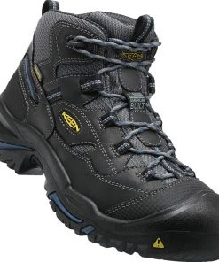 'Keen Utility' Men's Braddock Mid EH WP Soft Toe - Black / Grey / Blue