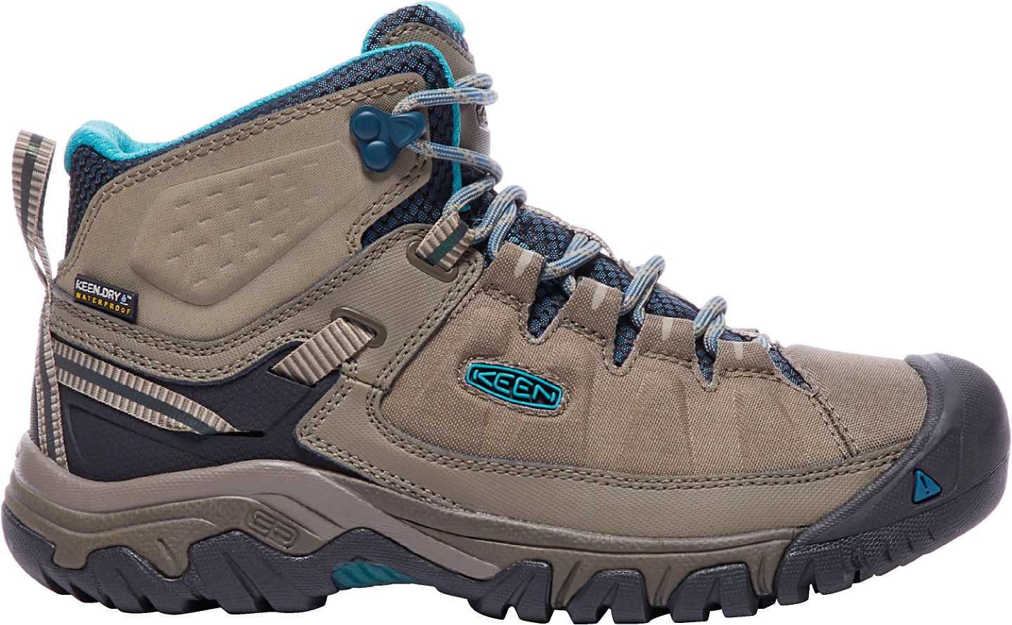 Keen Outdoor 'Keen' Women's Targhee EXP WP Mid Hiker - Brindle / Blue Coral 3 Keen Outdoor 'Keen' Women's Targhee EXP WP Mid Hiker - Brindle / Blue Coral