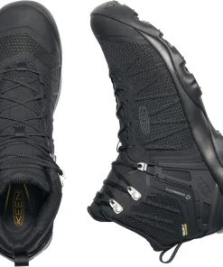 Keen Outdoor 'Keen' Men's Venture WP Leather Mid Hiker - Black / Black