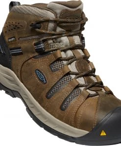 'Keen Utility' Men's Flint II Mid EH WP Steel Toe - Cascade Brown / Orion Blue