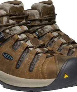 'Keen Utility' Men's Flint II Mid EH WP Steel Toe - Cascade Brown / Orion Blue