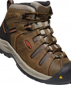 'Keen Utility' Men's Flint II Mid EH Soft Toe - Cascade Brown / Burnt Ochre 12 'Keen Utility' Men's Flint II Mid EH Soft Toe - Cascade Brown / Burnt Ochre