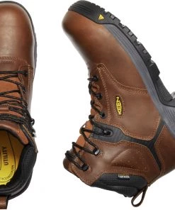 'Keen Utility' Men's 6" Chicago Int. Met Guard EH WP Carbon Toe - Tobacco / Black