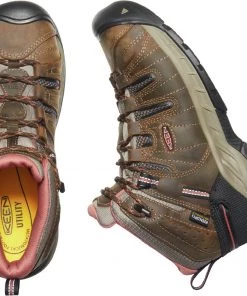 'Keen Utility' Women's Flint II EH WP Mid Hiker - Cascade Brown / Brick Dust