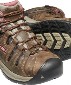 'Keen Utility' Women's Flint II EH WP Mid Hiker - Cascade Brown / Brick Dust