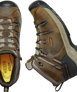 'Keen Utility' Men's Flint II Mid EH WP Soft Toe - Black Olive / Brindle