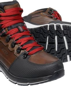 'Keen Utility' Men's Red Hook EH WP Mid Hiker Soft Toe - Tobacco / Black