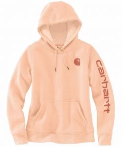 'Carhartt' Women's Clarksburg Logo Hoodie - Cantaloupe