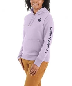 'Carhartt' Women's Relaxed Fit Midweight Graphic Pullover - Amethyst Fog