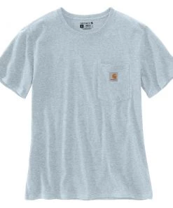 'Carhartt' Women's Lightweight Pocket T-Shirt - Tourmaline Snow Heather
