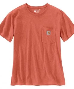 'Carhartt' Women's Lightweight Pocket T-Shirt - Earthen Clay Heather
