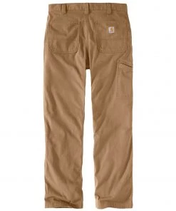 'Carhartt' Men's Rugged Flex Rigby Dungaree Flannel Lined Pant - Dark Khaki