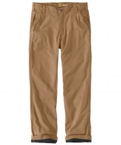 'Carhartt' Men's Rugged Flex Rigby Dungaree Flannel Lined Pant - Dark Khaki