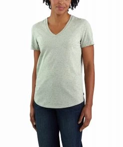 'Carhartt' Women's Relaxed Midweight V-Neck T-Shirt - Tinted Sage Heather