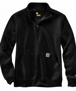 'Carhartt' Men's Force Midweight 1/4 Zip Sweatshirt - Black Heather
