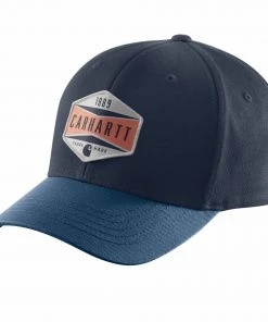 'Carhartt' Men's Rugged Flex Cap With Patch Logo - Navy