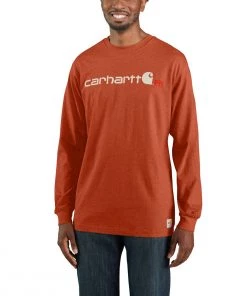 'Carhartt' Men's Flame Resistant Midweight Logo T-Shirt - Jasper Heather