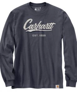 'Carhartt' Men's Heavyweight Hand Painted Graphic T-Shirt - Bluestone Heather