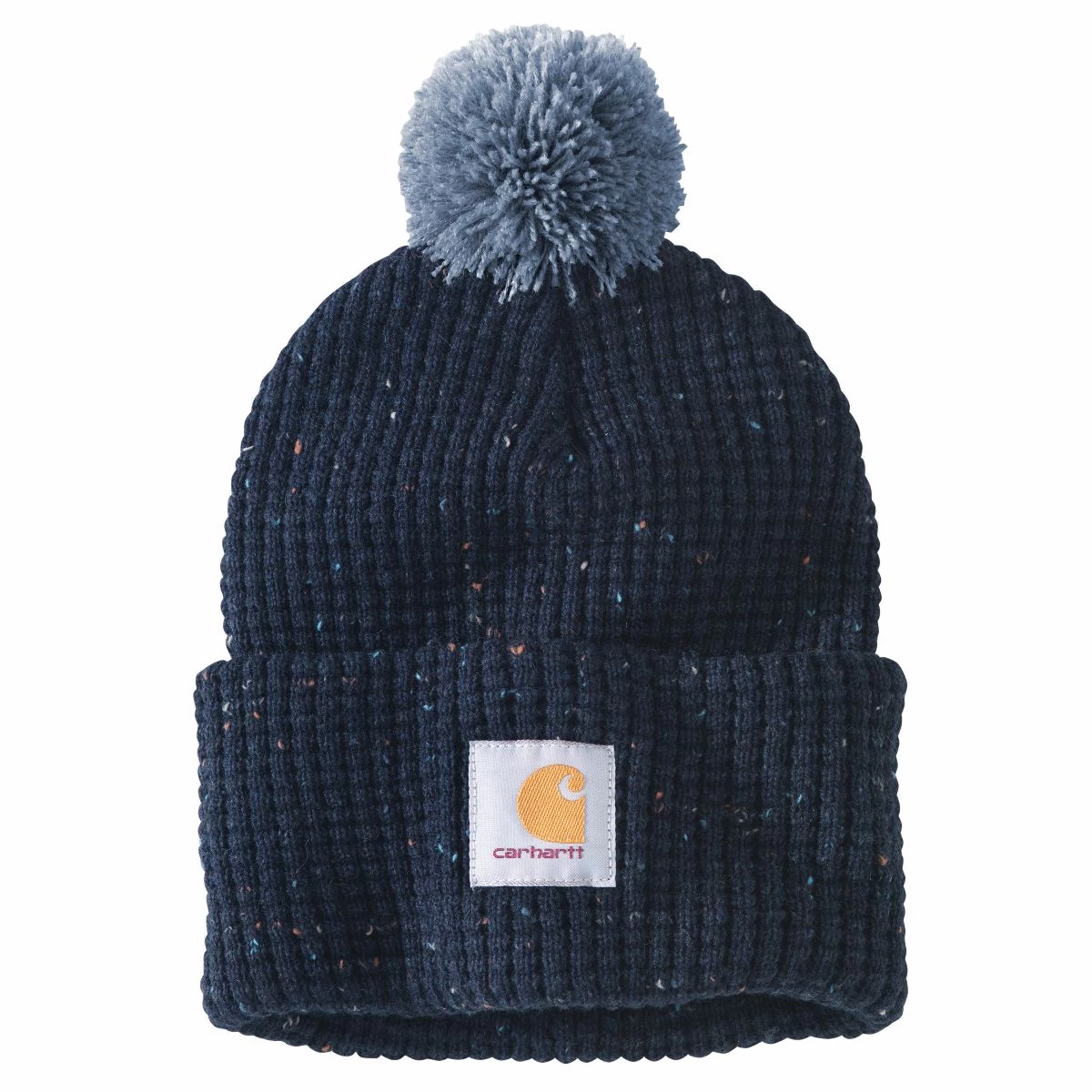 'Carhartt' Women's Pom-Pom Knit Beanie - Navy Nep 3 'Carhartt' Women's Pom-Pom Knit Beanie - Navy Nep