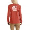 'Carhartt' Women's Heavyweight "Women At Work" Pocket T-Shirt - Earthen Clay Heather